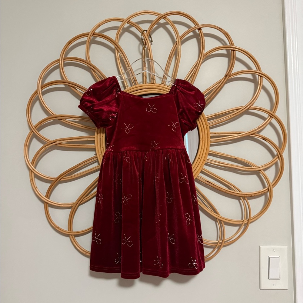 Blueberi Boulevard Red Velvet Kids Dress